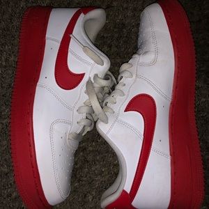 Nike Air Force 1 White Red Midsole